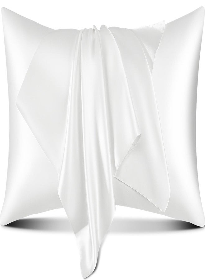 SUPA MODERN Pillow Cases White, Similar to Silk Pillow Cases Queen Size Set of 2, Cooling Pillow Case with Envelope Closure, Christmas Room Decor Gifts for Women Men, White, 20x30 Inches - Image 1