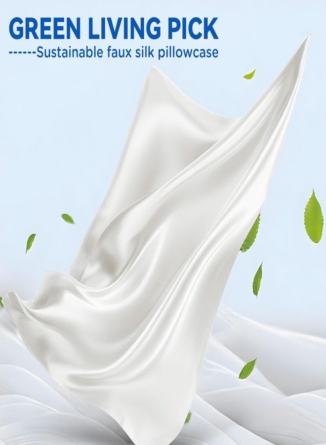 SUPA MODERN Pillow Cases White, Similar to Silk Pillow Cases Queen Size Set of 2, Cooling Pillow Case with Envelope Closure, Christmas Room Decor Gifts for Women Men, White, 20x30 Inches - Image 2
