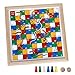 Gothink Wooden Snakes and Ladders Game 13 Inch Educational Board Game for Children Ages 3 and Up Adults Classic Board Game Includes 6 Counters 2 Dice Rules - Image 2