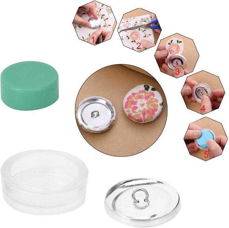 Cover Buttons Kit, DIY Handmade Crafts Buckle Making Tools, Rubber and Metal, Easily Make Your Own Style Button, Deeply Loved by Craft Enthusiasts, Used in Jewelry, Gifts, Toys - Image 5
