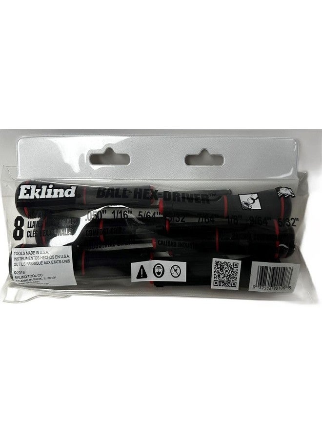 Eklind Tool 90108 Ball-Hex (allen) Screwdriver - 8pc set SAE Inch Sizes .050-5/32 - Image 3