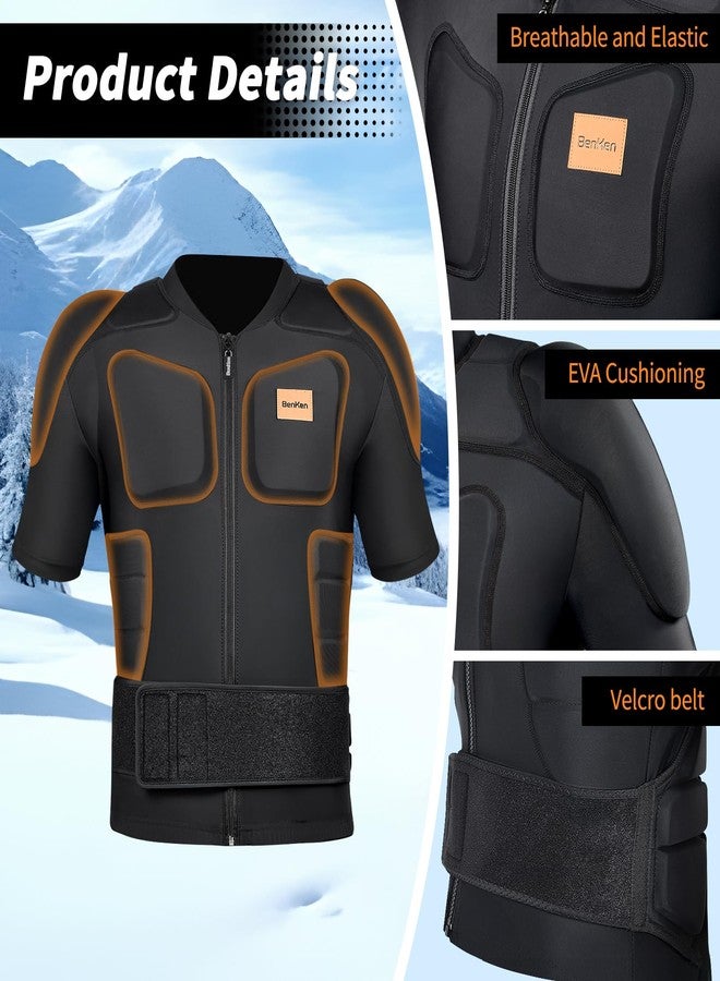 BenKen Men's Women's Professional Anti-Collision Sports Shirts, Protection of The Back, Motorcycle Protective Jacket for Skateboarding Skating Snowboarding Cycling (Black-Short Sleeves, S) - Image 3