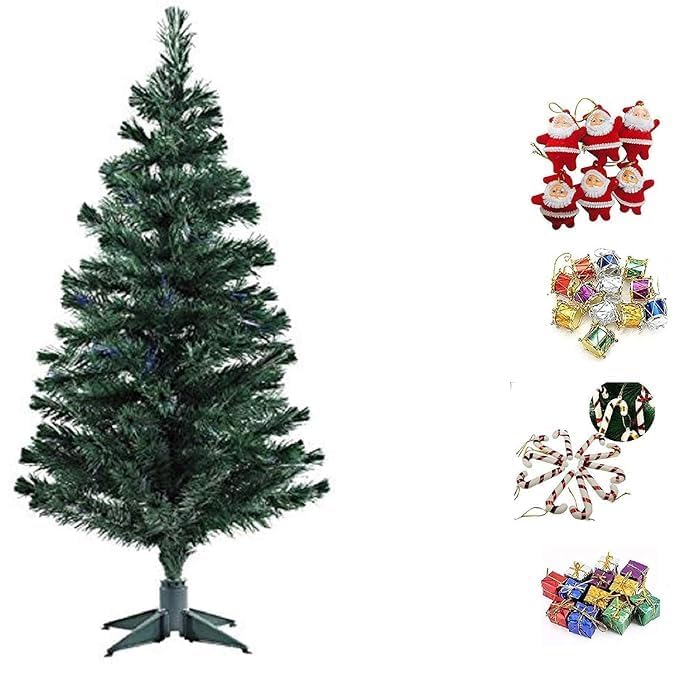 Taufa Villa Taufa Villa 3Ft Christmas Tree with 48 Decoration Ornaments Lightweight with Solid Legs Perfect for Christmas Decorations Festive Gifts 