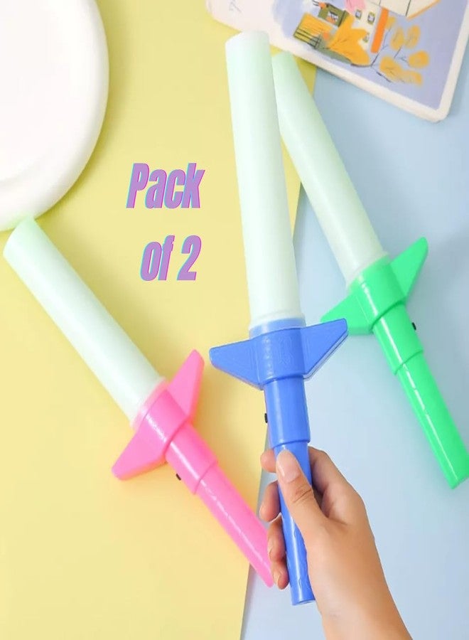 WOLVER Pack of 2 Flashing Light Sword Toy for Kids | Expandable LED Talwar with Glow Effects | Light Up Sword for Boys & Girls | Random Color Flashing Toy for Pretend Play, Parties & Dress-Up Adventures - Image 2