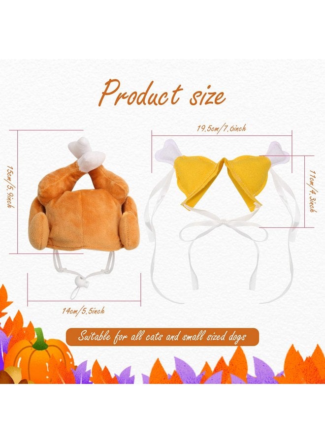 Rypet Thanksgiving Cat Costume 2 Pack - Pet Turkey Hat Thanksgiving Apparel for Cats and Small Dogs - Image 2