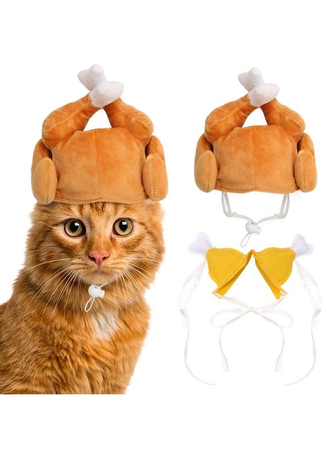 Rypet Thanksgiving Cat Costume 2 Pack - Pet Turkey Hat Thanksgiving Apparel for Cats and Small Dogs - Image 1