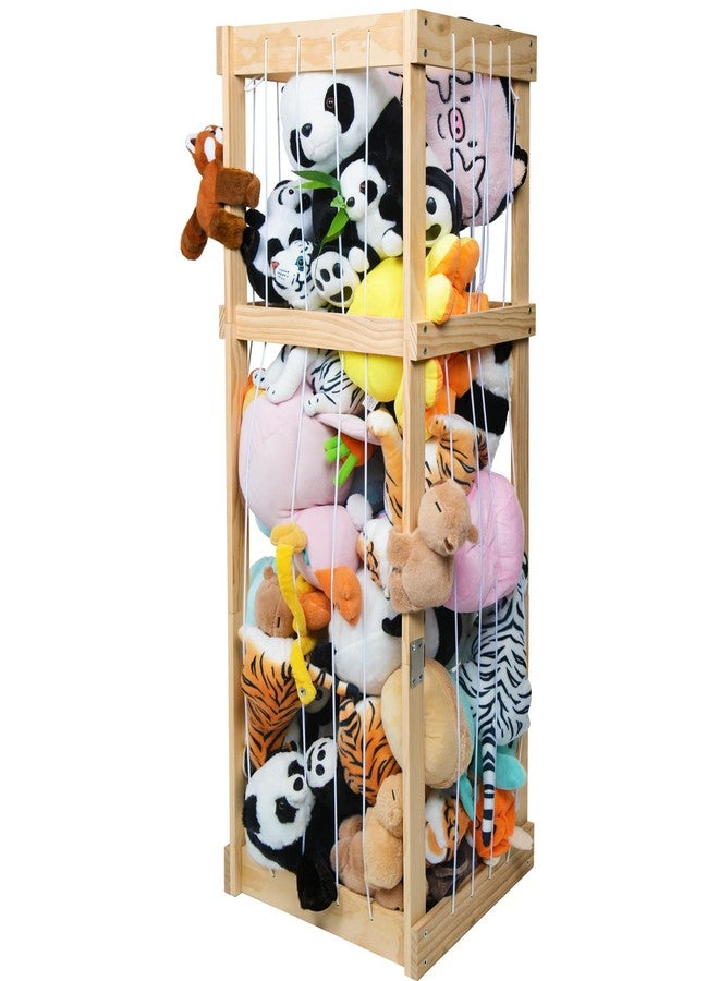storenization Stuffed Animal Storage with Large Capacity, Stuffed Animal Zoo Toy Storage, Large Wood Plushies Storage Organizer for Kids Room Nursery Play Room Bedroom - Image 1
