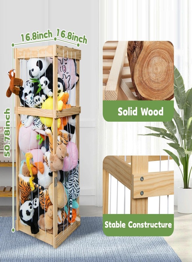 storenization Stuffed Animal Storage with Large Capacity, Stuffed Animal Zoo Toy Storage, Large Wood Plushies Storage Organizer for Kids Room Nursery Play Room Bedroom - Image 2