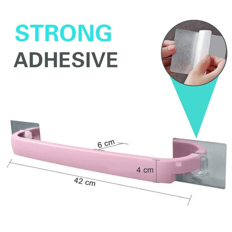 HMV MALL Bathroom Hand Towel Holder No Drill Single Towel Rod Rack Hanging Bath Towel Shelf Bathroom Towel Hanger for Hotel Home (Multicolor) (2) - Image 3
