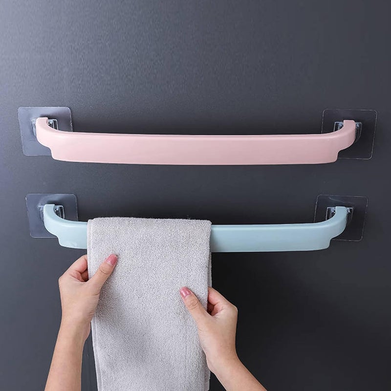 HMV MALL Bathroom Hand Towel Holder No Drill Single Towel Rod Rack Hanging Bath Towel Shelf Bathroom Towel Hanger for Hotel Home (Multicolor) (2) - Image 1