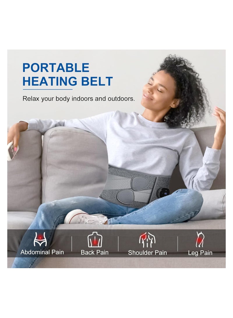 SOLARAE Heat Pad, Cordless Heat Pad, for Back Pain Relief, Portable Fast Heating Pad, with 5 Temperature Setting Massage Belt, Heat Belt Back, for Abdominal Neck Shoulder Pain Relief Women Men - Image 4