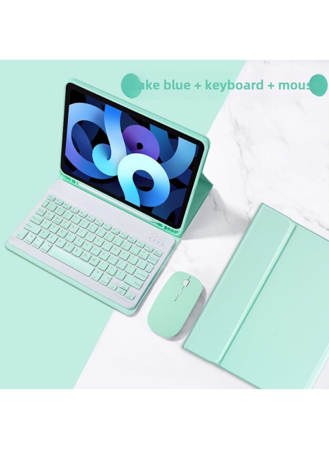 Digital Computer/tablet External Keyboard Portable Wireless Bluetooth Keyboard Suitable For Various Tablets Computers-Color:Green (keyboard + Holster + Bluetooth Mouse)-Product Type:ipad Air1/air2/p - Image 1