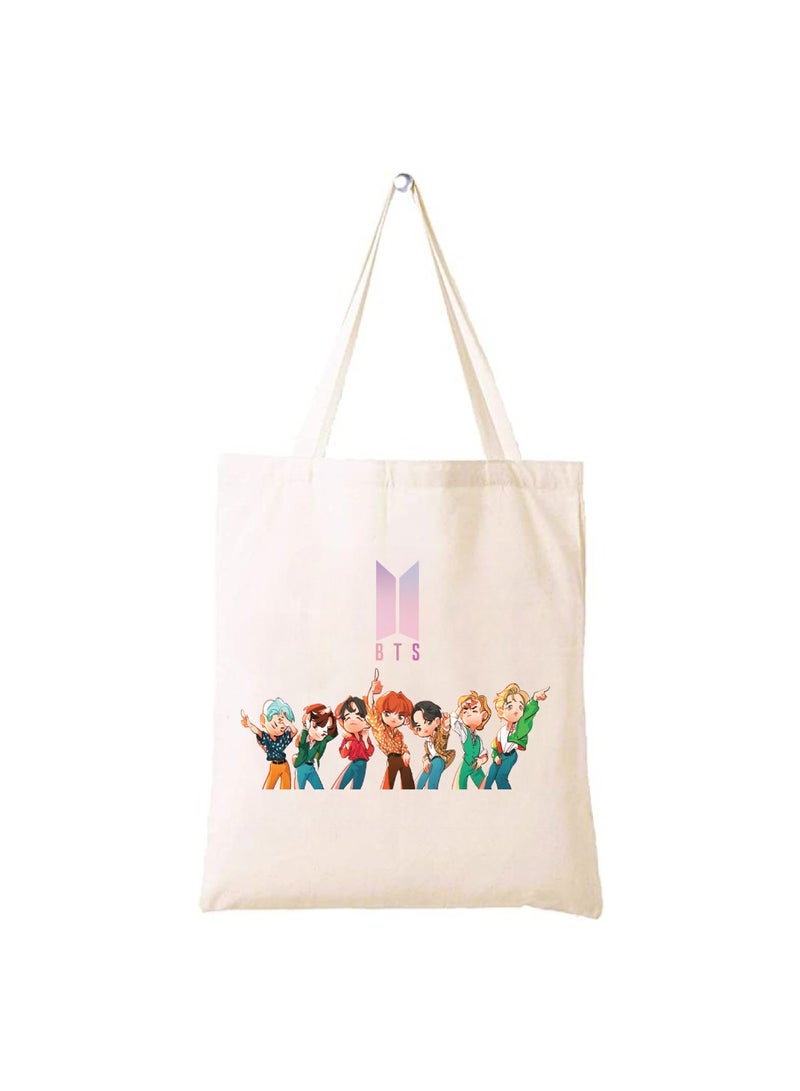 BTS - Cotton bags - Reusable cotton bags - Eco Friendly - Light Weight - For grocery, school, office, Travel - Image 1