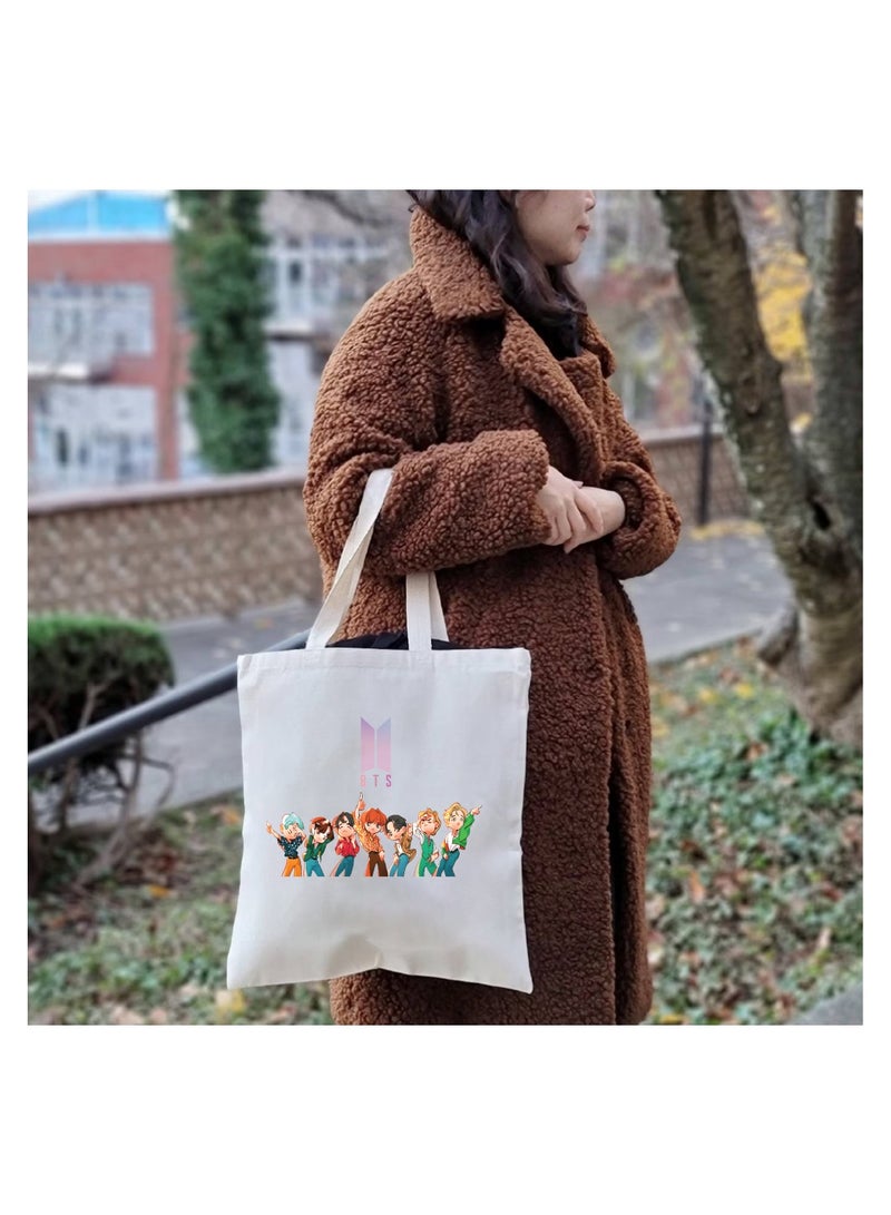 BTS - Cotton bags - Reusable cotton bags - Eco Friendly - Light Weight - For grocery, school, office, Travel - Image 5
