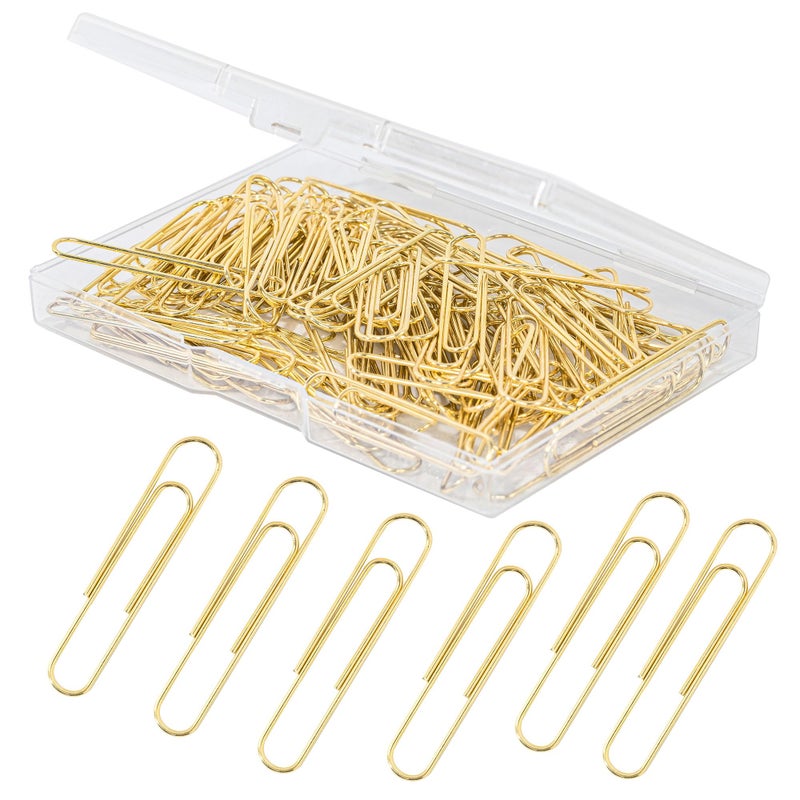 Bflaae 100pcs Gold Paper Clips,Large Paper Clip 2 Inch Jumbo Paperclips,Smooth Heavy Duty Clips Office Supplies Ideal for Bookmark - Image 1