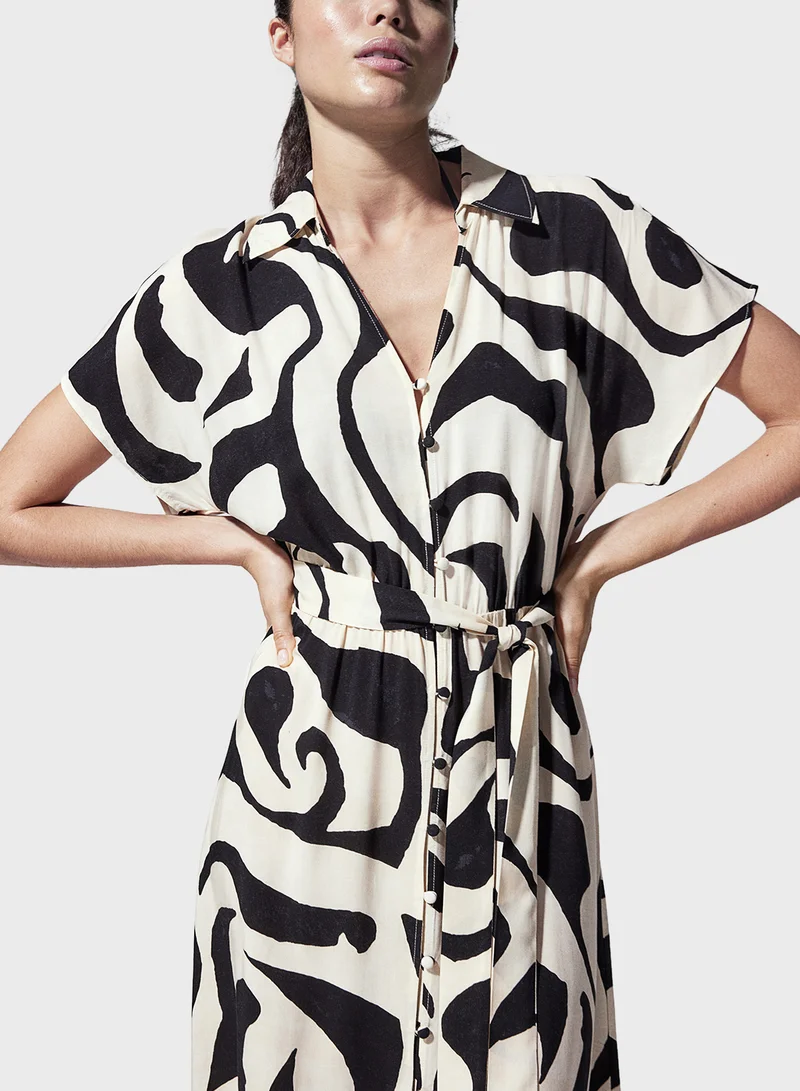اتش اند ام Abstract Print Dress