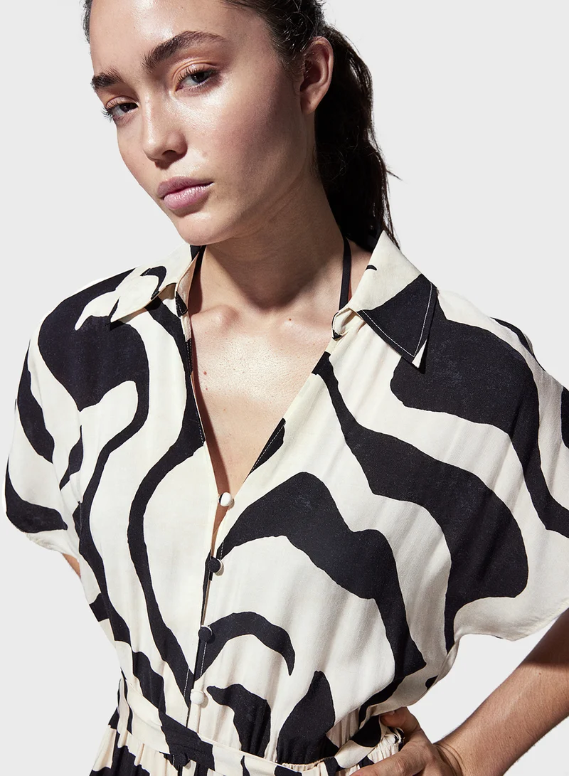 اتش اند ام Abstract Print Dress