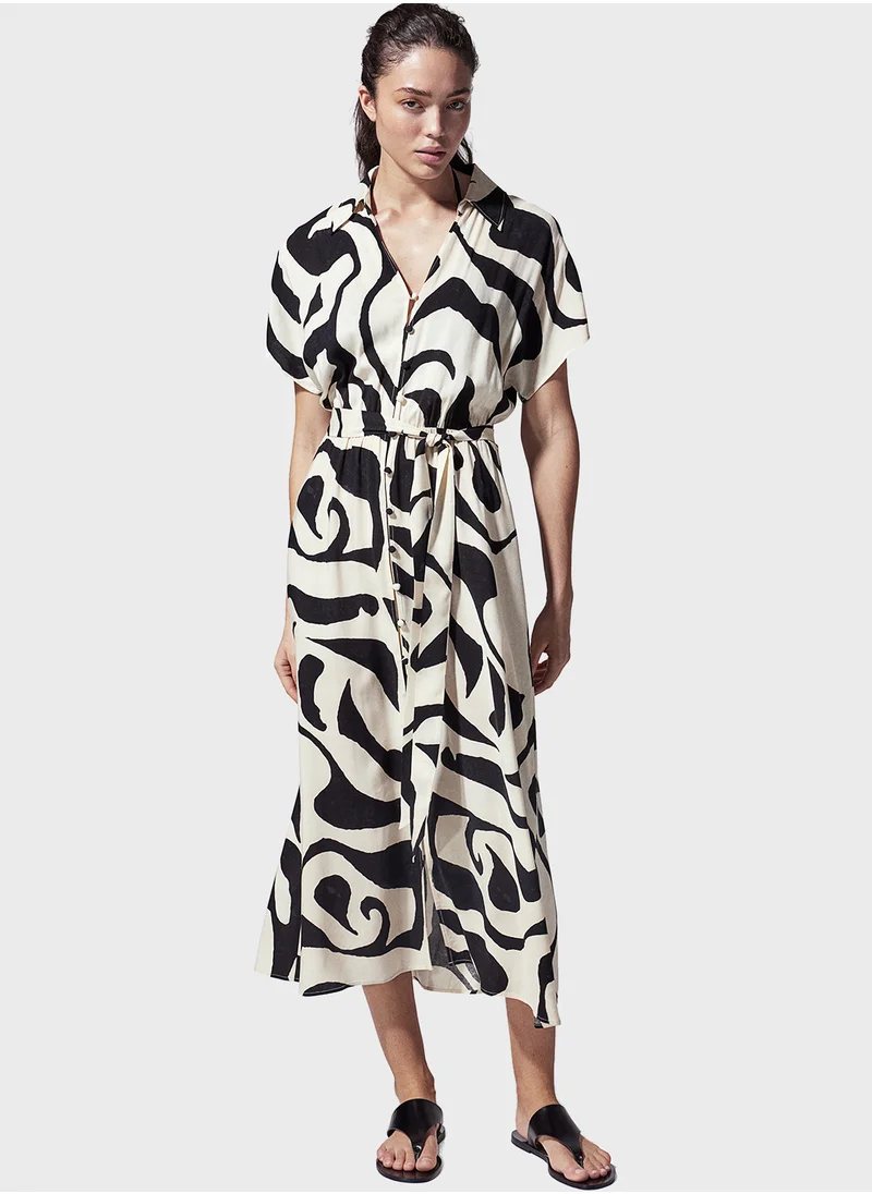 H&M Tie-Belt Shirt Dress