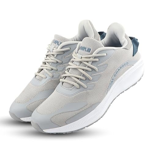 FUEL Royal Men’s Printed Sports Shoes in Lightweight Lace-Up Sneakers with Mesh Upper & EVA Sole | Stylish Running, Walking & Casual Shoes for Men & Boys (Grey,10UK) - Image 5