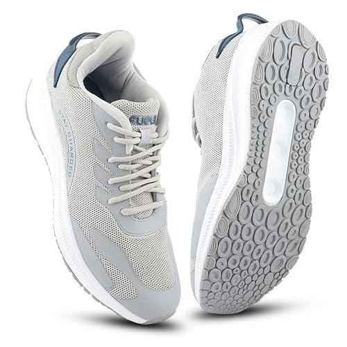 FUEL Royal Men’s Printed Sports Shoes in Lightweight Lace-Up Sneakers with Mesh Upper & EVA Sole | Stylish Running, Walking & Casual Shoes for Men & Boys (Grey,10UK) - Image 1