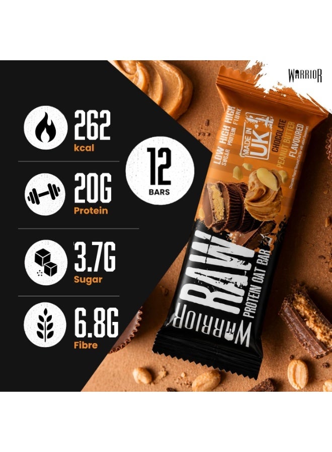 Warrior Raw Protein Flapjack Chocolate Peanut Butter 12 x 75g - Image 3