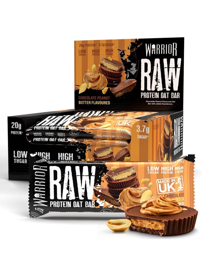 Warrior Raw Protein Flapjack Chocolate Peanut Butter 12 x 75g - Image 1