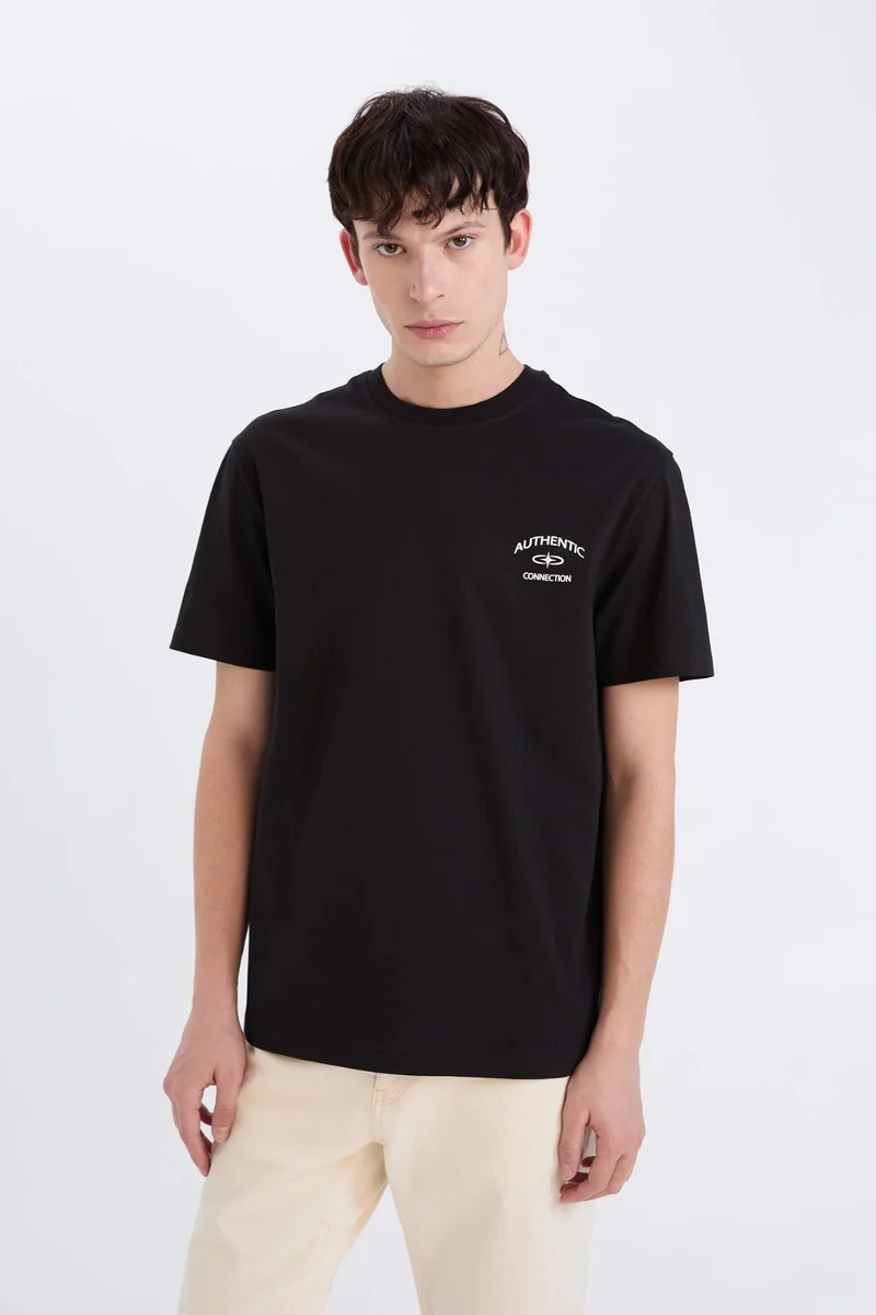DeFacto Regular Fit Crew Neck Printed Short Sleeve T-Shirt