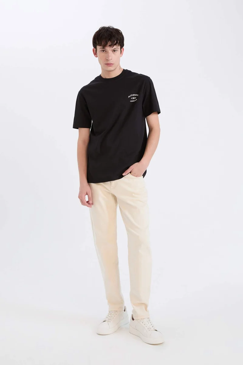 DeFacto Regular Fit Crew Neck Printed Short Sleeve T-Shirt