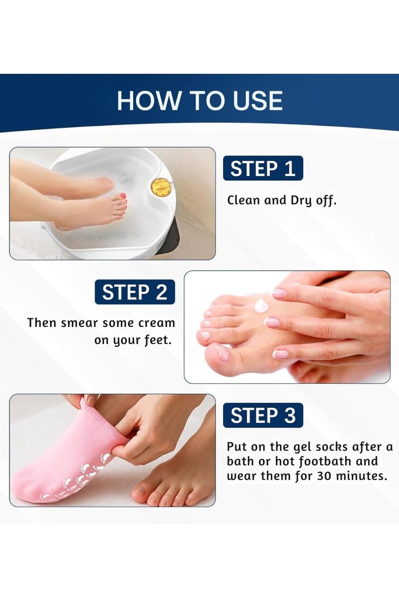 hayapoint Moisturizing Socks, Gel Socks Soft Moisturizing Gel Socks, Gel Spa Socks for Repairing and Softening Dry Cracked Feet Skins - Image 3