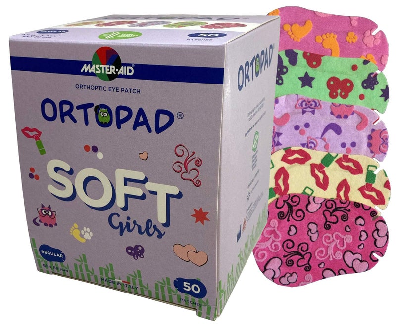 Ortopad Ortopad® Soft Bamboo Girls Eye Patches, 50/Box (Regular Size, 4+ yrs) Textured Accents  - Image 4