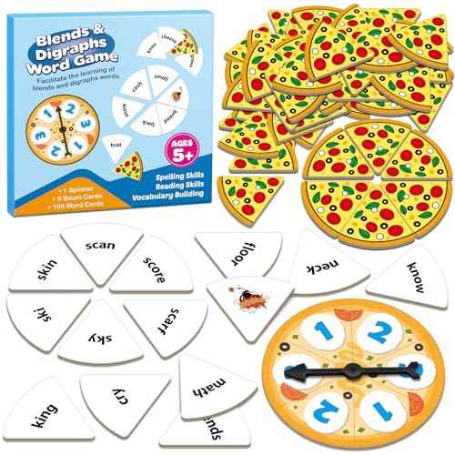 SkilLify Blends Digraphs Phonics Games for Kids Learn to Read Phonics Flash Cards Sight Words Word Games Spelling Reading Games Speech Therapy Toys Kindergarten Preschool Learning Activities - Image 1