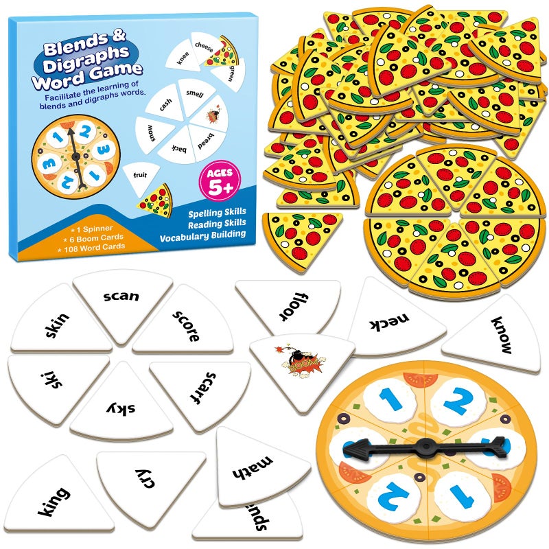 SkilLify Blends Digraphs Phonics Games for Kids Learn to Read Phonics Flash Cards Sight Words Word Games Spelling Reading Games Speech Therapy Toys Kindergarten Preschool Learning Activities - Image 3
