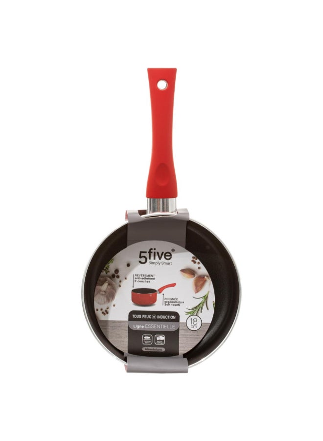 Five Simply Smart Essentielle Aluminum Induction Saucepan Red and Black 18 cm 128846 - Image 4