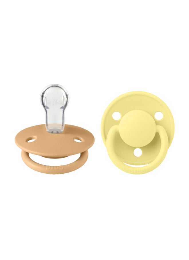 BIBS Pack of 2 De Lux Silicone Onesize Desert Sand and Sunshine  - Image 1