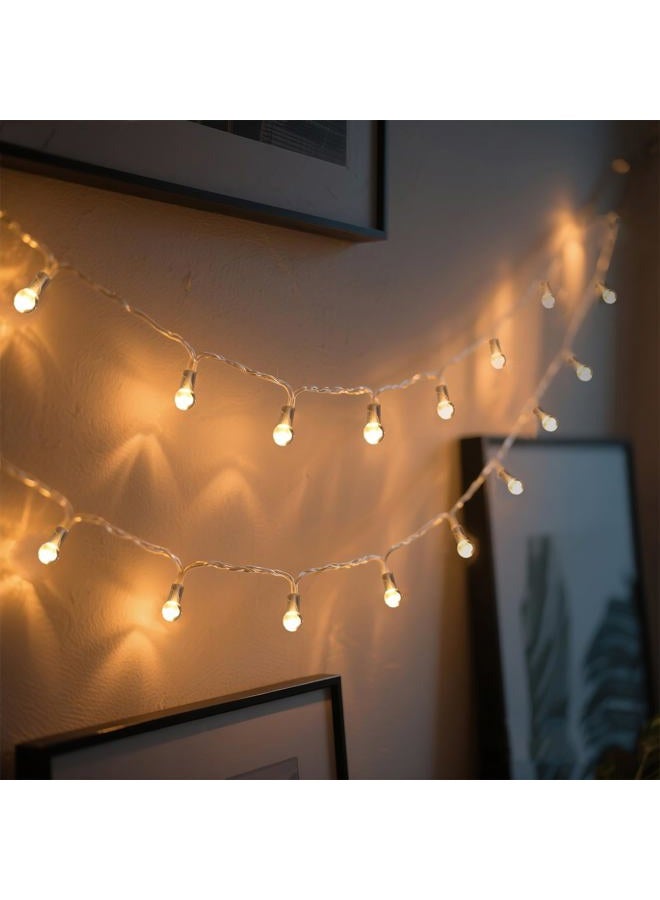 Vigdur Globe String Lights - Cute Decorative String Lights Battery Operated with 20 Mini Bead Bulbs, Indoor String Lights for Outside Backyard Porch Balcony Party(Clear) - Image 1