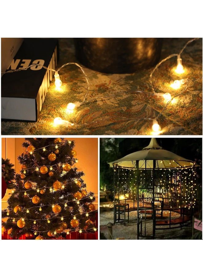 Vigdur Globe String Lights - Cute Decorative String Lights Battery Operated with 20 Mini Bead Bulbs, Indoor String Lights for Outside Backyard Porch Balcony Party(Clear) - Image 4