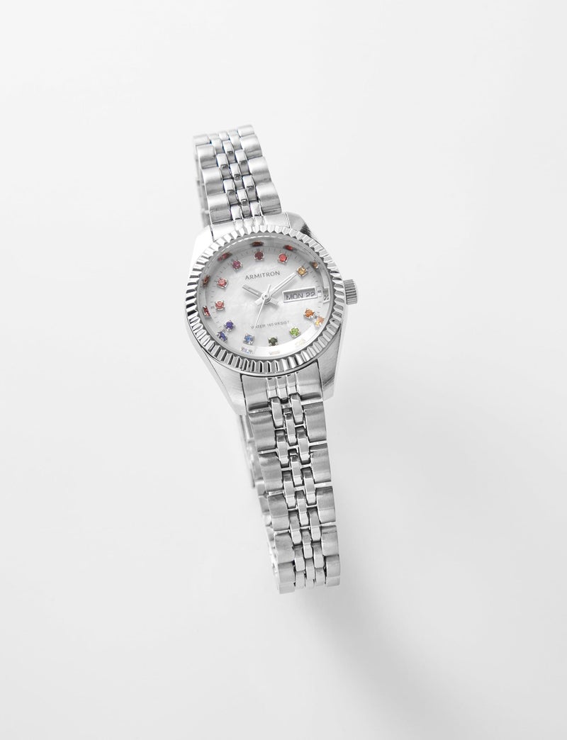 Armitron Women's Day/Date Crystal Accented Dial Metal Bracelet Watch, 75/2475 - Image 2