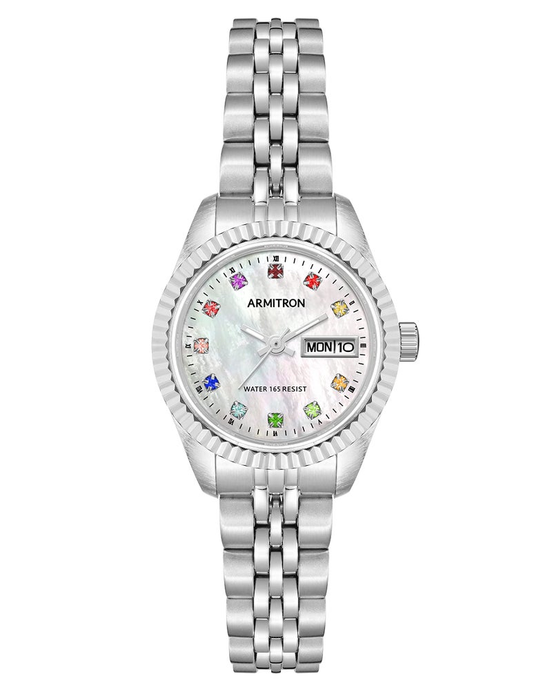 Armitron Women's Day/Date Crystal Accented Dial Metal Bracelet Watch, 75/2475 - Image 1
