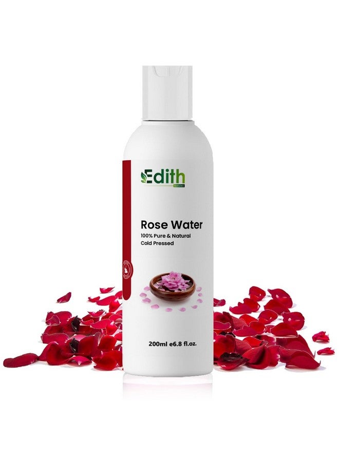 Edith Natural's Pure & Natural Rose Water/Skin Toner - Pack of 200ml - Steam Distilled - Gulab Jal - Organic - Chemical Free - Image 1