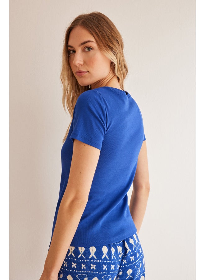 women'secret ribbed short sleeve t-shirt - Image 2