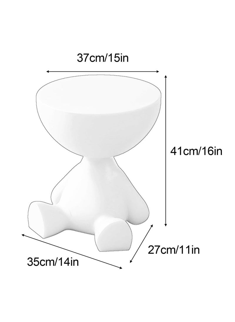 XiuWoo - Side Table, Circle Coffee Table, Cute Sofa End Table Nightstand, Small End Table Accent Balcony Office, Modern Bedside Home Decor for Living Room, Bedroom, Small Spaces, Easy Assembly, Orange - Image 1