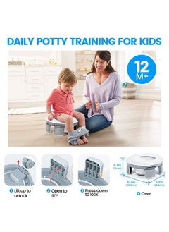 Orzbow Portable Potty Training Toilet For Boys And Girls With Storage Bag Foldable Travel Potty Chair Toddler Potty Seat For Indoor And Outdoor Easy To Clean Includes Free 40Pcs Travel Bags(Gray)  - Image 4