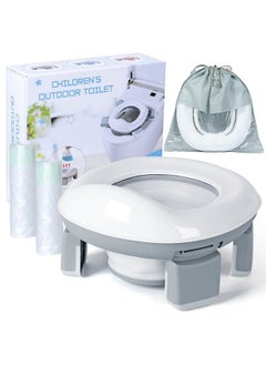Orzbow Portable Potty Training Toilet For Boys And Girls With Storage Bag Foldable Travel Potty Chair Toddler Potty Seat For Indoor And Outdoor Easy To Clean Includes Free 40Pcs Travel Bags(Gray)  - Image 2