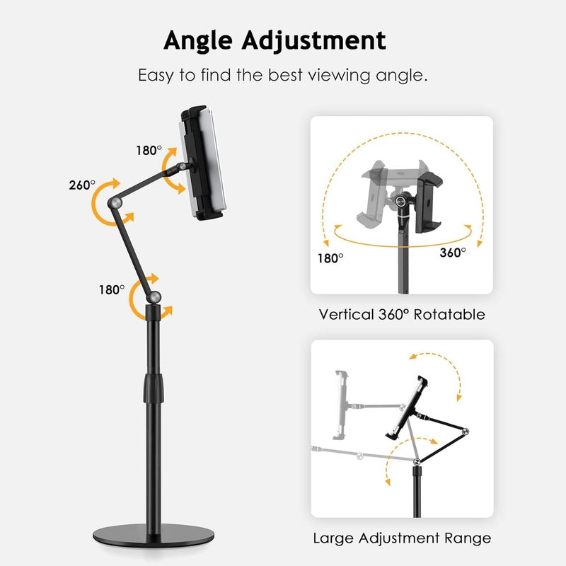 Desktop Mobile Phone Holder Stand with Two Height Options, Stable Round Base Smartphone Stand for Watching Videos, Online Learning, Live Streaming, Office Desk and Study Table - Image 5