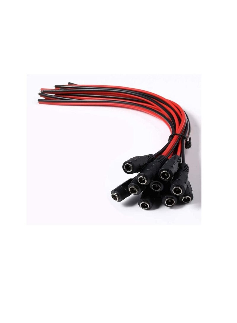 10Pcs DC Power Supply Wire Jack Plug Wire Connector for CCTV Security Camera and Lighting Power Adapter (5 Pair Male and Female Pin) - Image 2