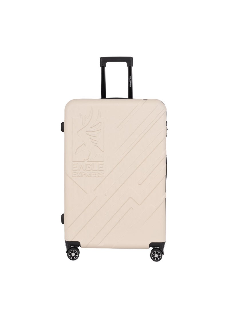 ايجل اكسبريس EAGLE EXPRESS حقيبة تيرولي صلبة ABS روبوست – 24 بوصة باللون الأبيض الفاتح، متينة وخفيفة، عجلات دوارة 360°، قفل أمان - Image 2