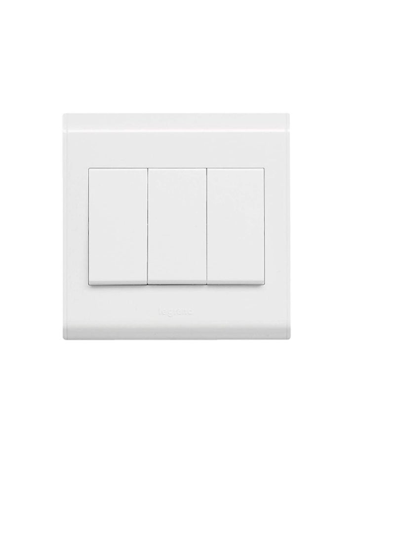 Legrand Belanko White 3 Gang 1 Way Switch, UK Standard 10Ax 617004 - Image 2