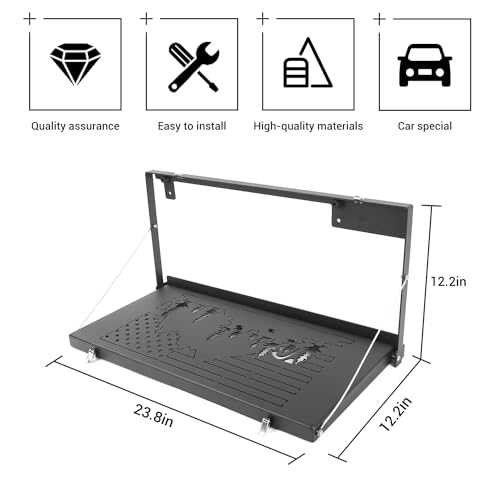 Hoolcar Tailgate Table Rear Door Foldable Table Cargo Shelf Storage Rack Compatible with Jeep Wrangler JL JLU 2018-2023, Support up to 75lb Storage Cargo Luggage Holder Carrier - Image 3