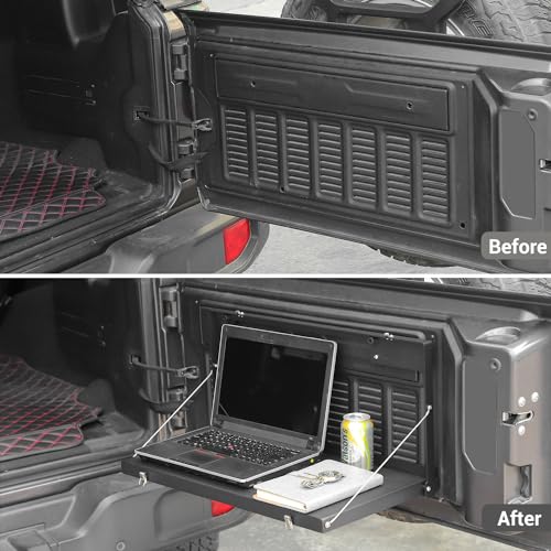 Hoolcar Tailgate Table Rear Door Foldable Table Cargo Shelf Storage Rack Compatible with Jeep Wrangler JL JLU 2018-2023, Support up to 75lb Storage Cargo Luggage Holder Carrier - Image 2