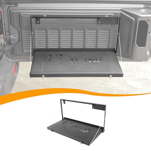 Hoolcar Tailgate Table Rear Door Foldable Table Cargo Shelf Storage Rack Compatible with Jeep Wrangler JL JLU 2018-2023, Support up to 75lb Storage Cargo Luggage Holder Carrier - Image 1
